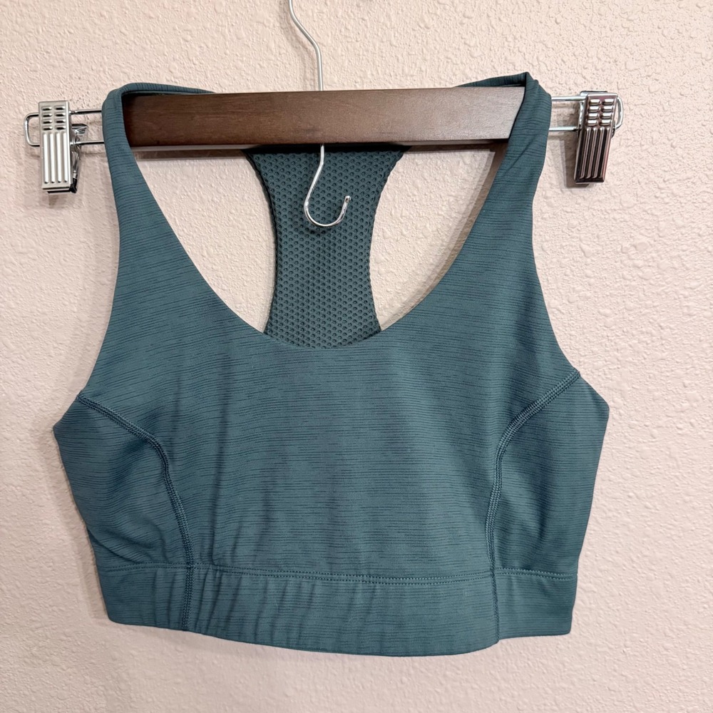 Outdoor Voices Doing Things TechSweat Racerback Sports Bra Teal Green Small